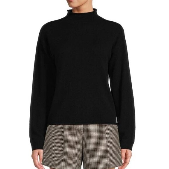 Antonio Melani Jessica Mockneck Black 100% Cashmere Sweater Women's Size Large - Picture 1 of 5
